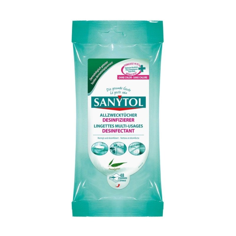 SANYTOL Désinfectant lingettes multi-usages 48 pièces