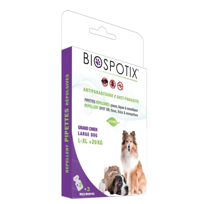 Biospotix pipettes répulsives pour grand chien