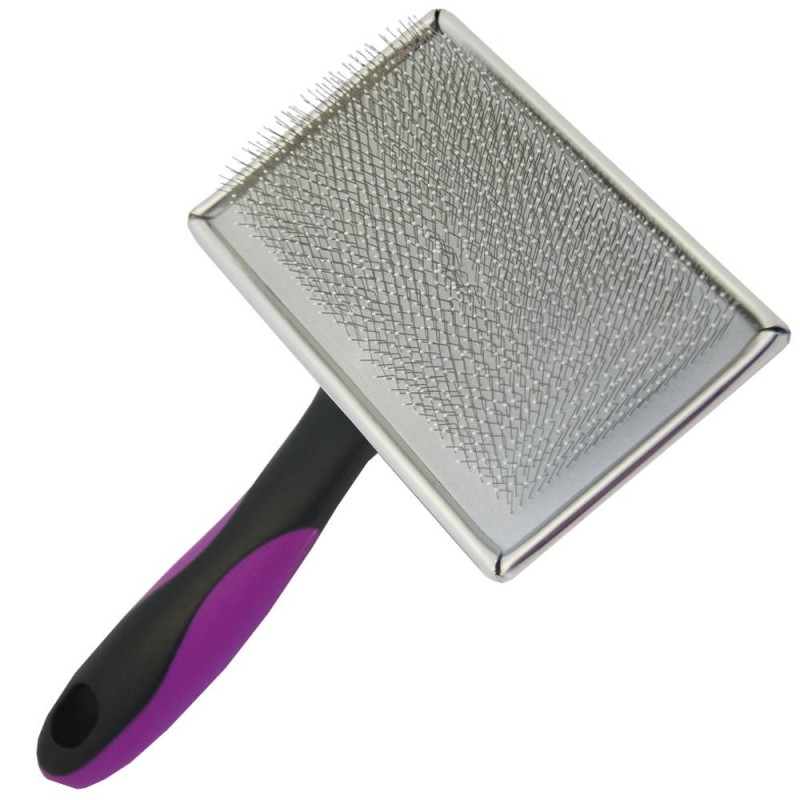 Carde brosse rectangulaire picots protégés pour le toilettage du chien