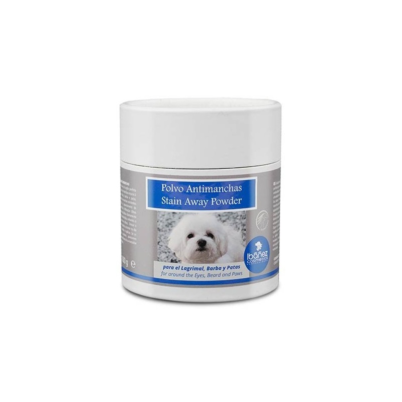 Poudre anti-taches pour le poil du chien