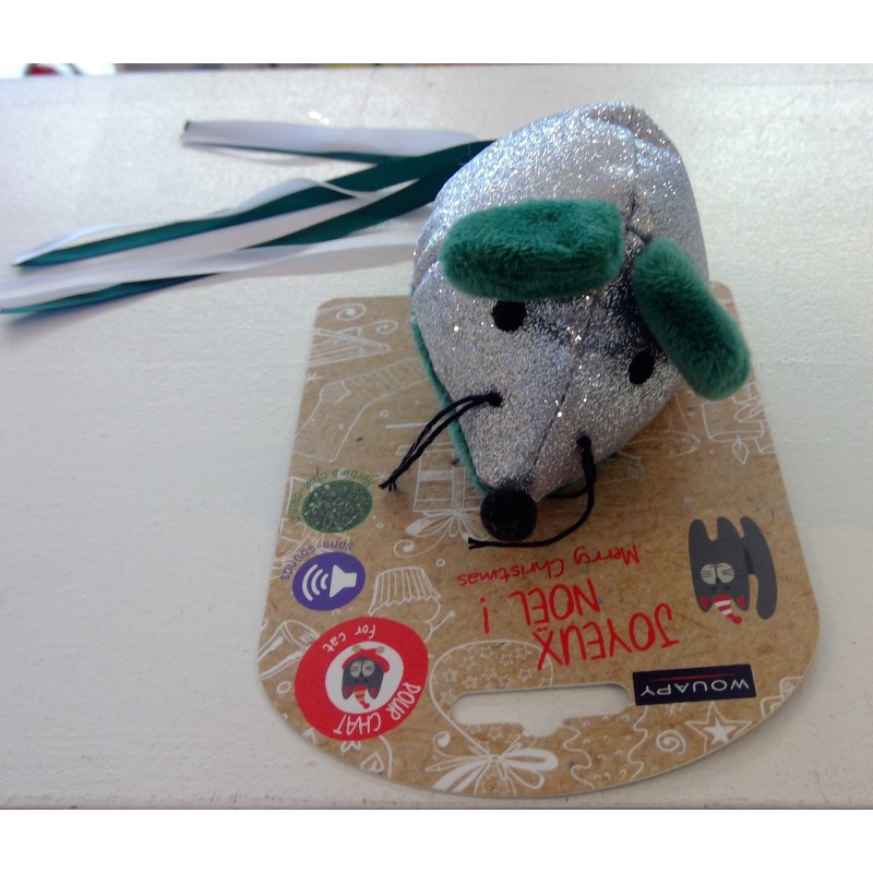 Jouet souris paillette chat