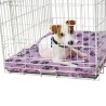 Tapis absorbant violet avec motifs pattes pour chien