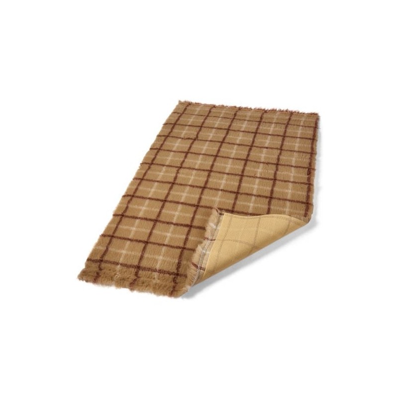 Tapis absorbant brun à carreaux pour chien