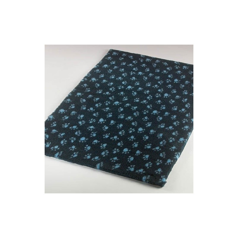 Tapis absorbant bleu marine avec motifs pattes pour chien